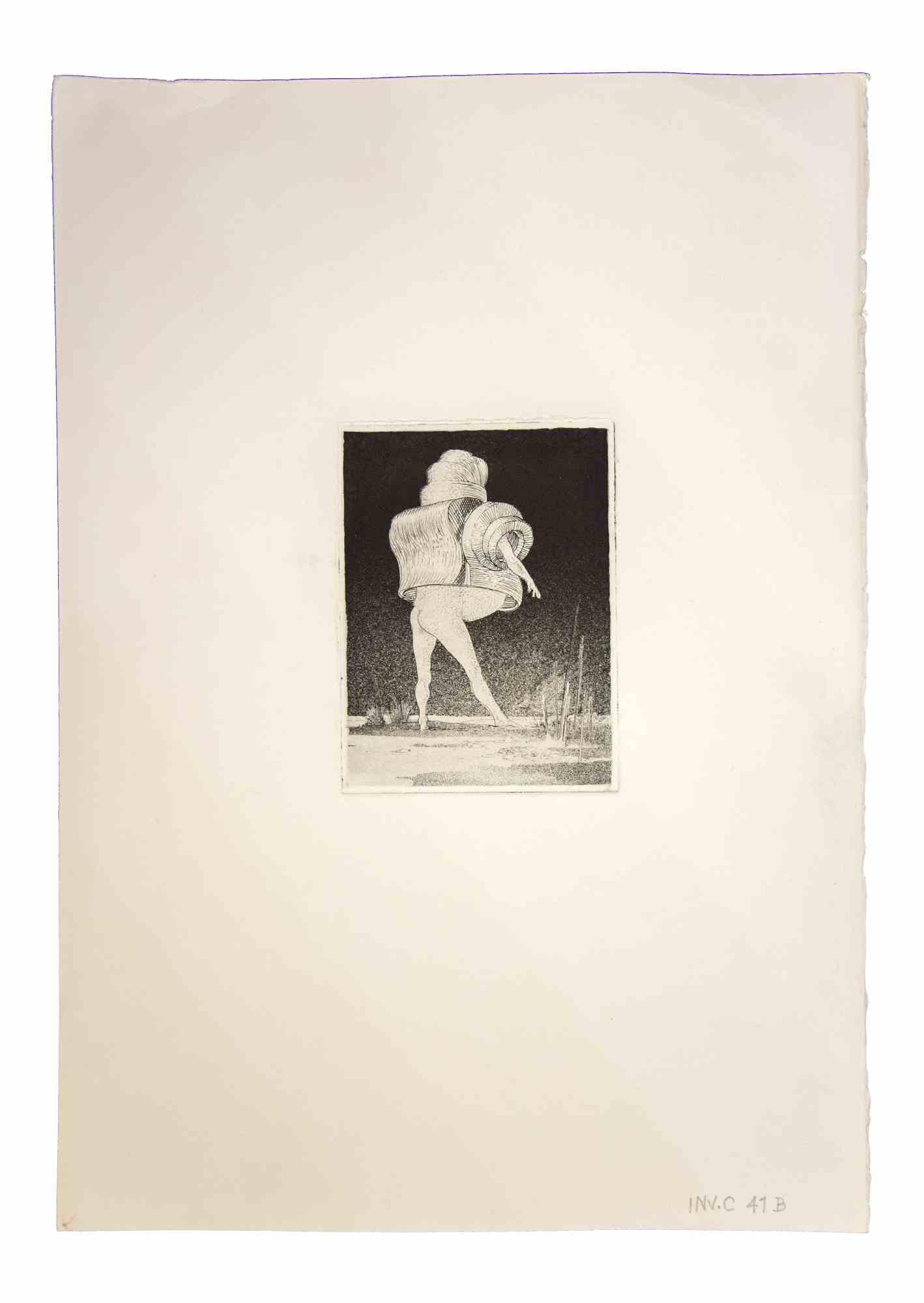 The Sentinel is an original etching realized by Leo Guida in 1970s.

Good condition.

Mounted on a white cardboard passpartout (50x35 cm).

No signature and no numbered.

Leo Guida  (1992 - 2017). Sensitive to current issues, artistic movements and