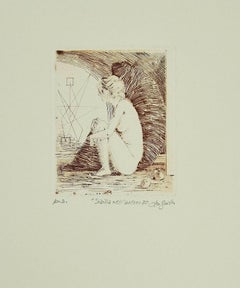The Sibyl in the Cave - Original Etching on Paper by Leo Guida - 1970s