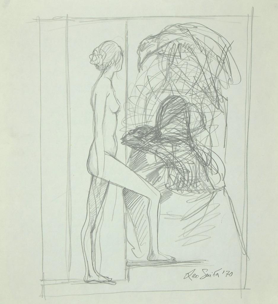 Die Sibylle ist ein originales zeitgenössisches Kunstwerk des italienischen Künstlers Leo Guida aus dem Jahr 1970.

Original Bleistiftzeichnung auf Papier. 

Datiert und handsigniert mit Bleistift am unteren rechten Rand vom Künstler: Leo Guida