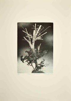 The Tree at Villa - Etching by Leo Guida - 1972