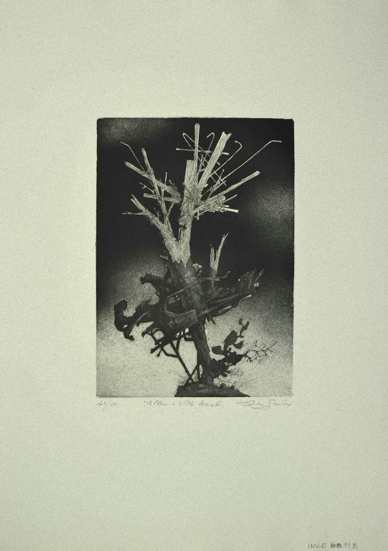 The Tree is a Contemporary artwork realized in the 1970s by the italian artist Leo Guida.

Original Etching on paper. 

Titled, hand-signed and numbered in pencil on the lower margin: 46/50 Albero Leo Guida. The dry label is present on the lower