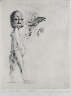 Vola - Gravure et pointe sèche originales sur papier de Leo Guida - 1972