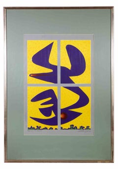 Vitrail - Lithographie de Leo Guida - 1970