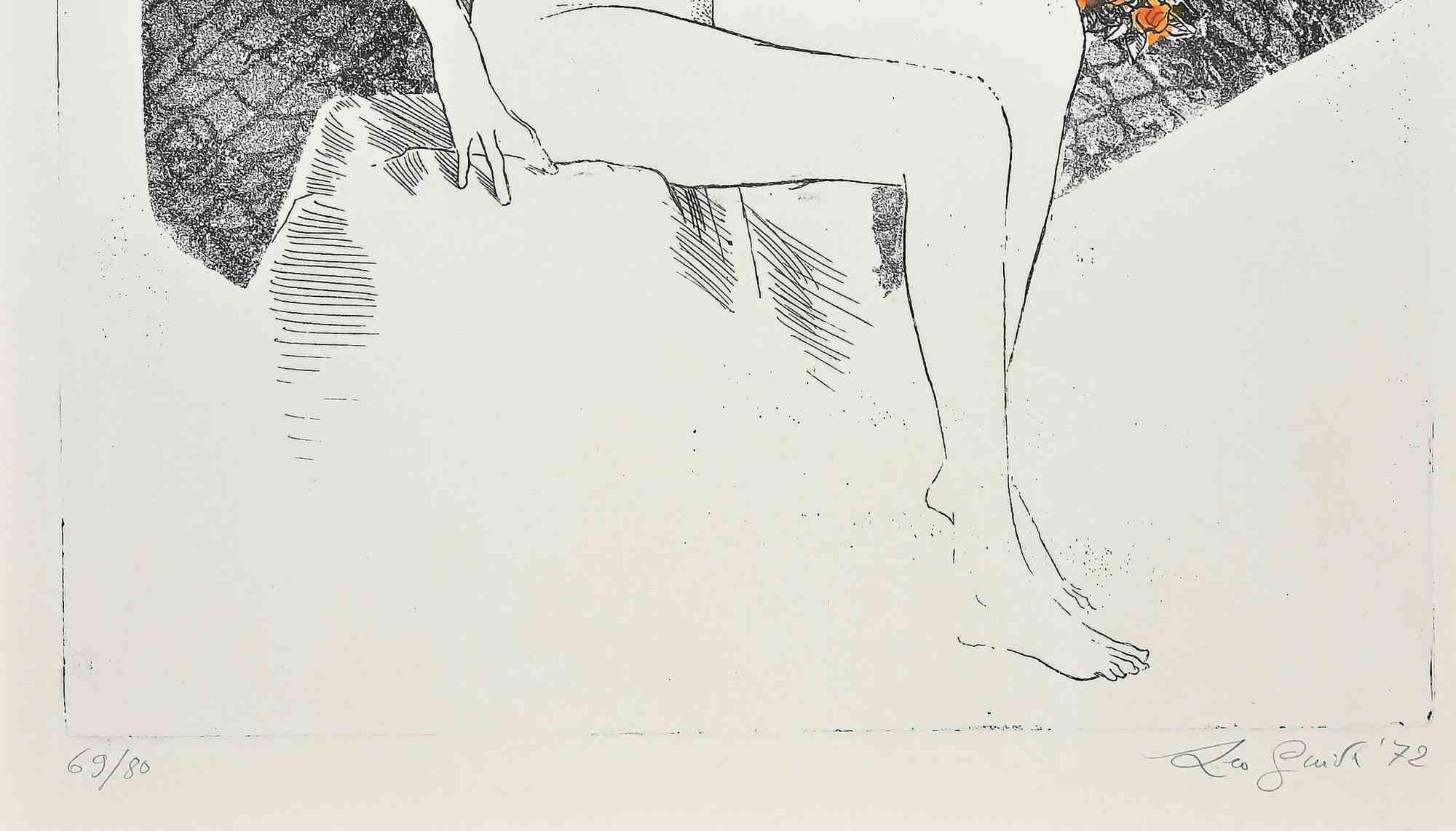 Woman - Original-Radierung von Leo Guida - 1972 im Angebot 1
