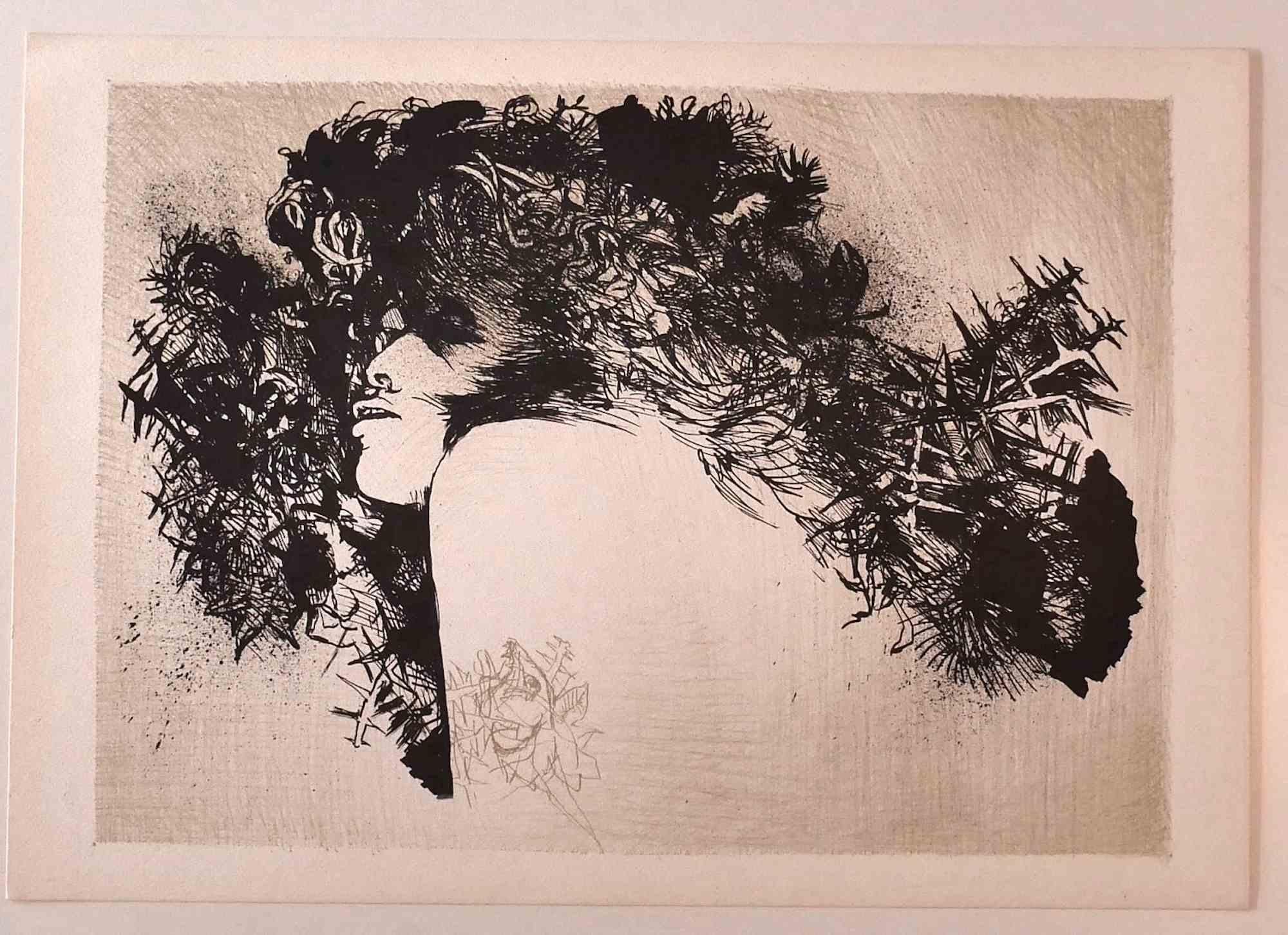 Woman - Original Offsetdruck von Leo Guida - 1960er Jahre