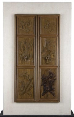 The Great Door 1 - Wooden Sculpture by Leo Guida - 1986
