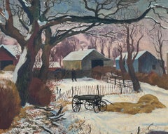 Leo Hardy - Modern British Oil Painting - The Blue Barn