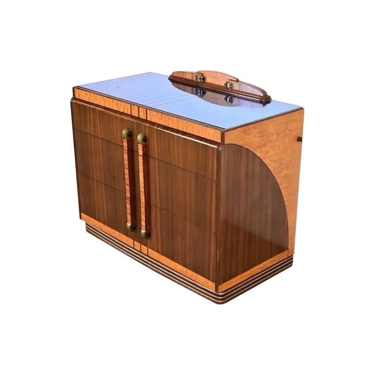 Dreasser en noyer et bois de ronce Art déco de Leo Jiranek, années 1930