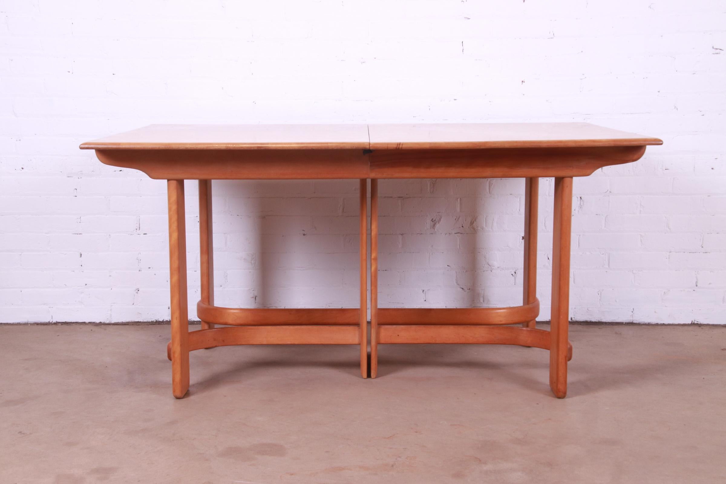 Gilbert Rohde for Heywood Wakefield Art Deco Maple Dining Table, 1930s 5