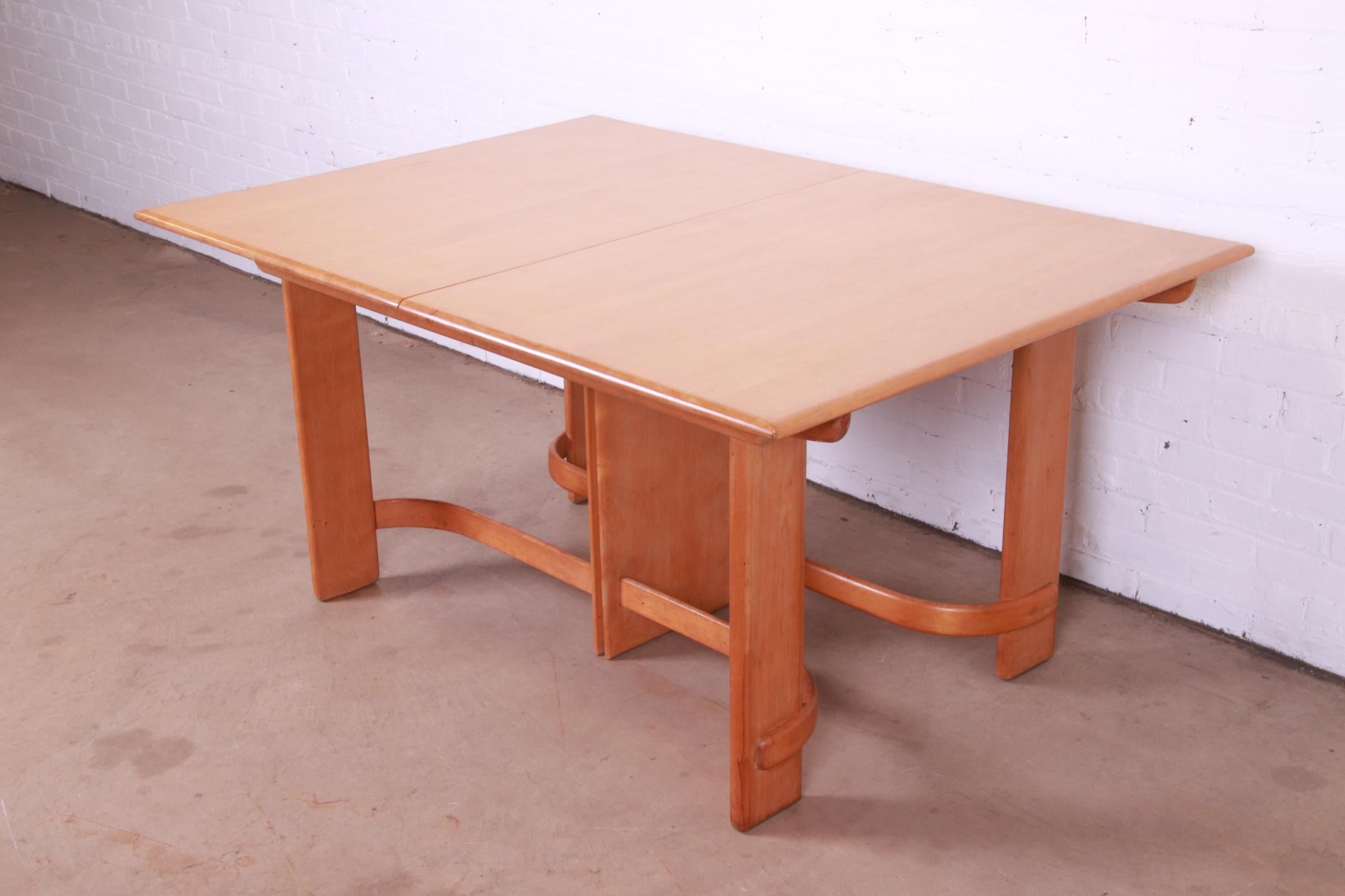 Gilbert Rohde for Heywood Wakefield Art Deco Maple Dining Table, 1930s 6