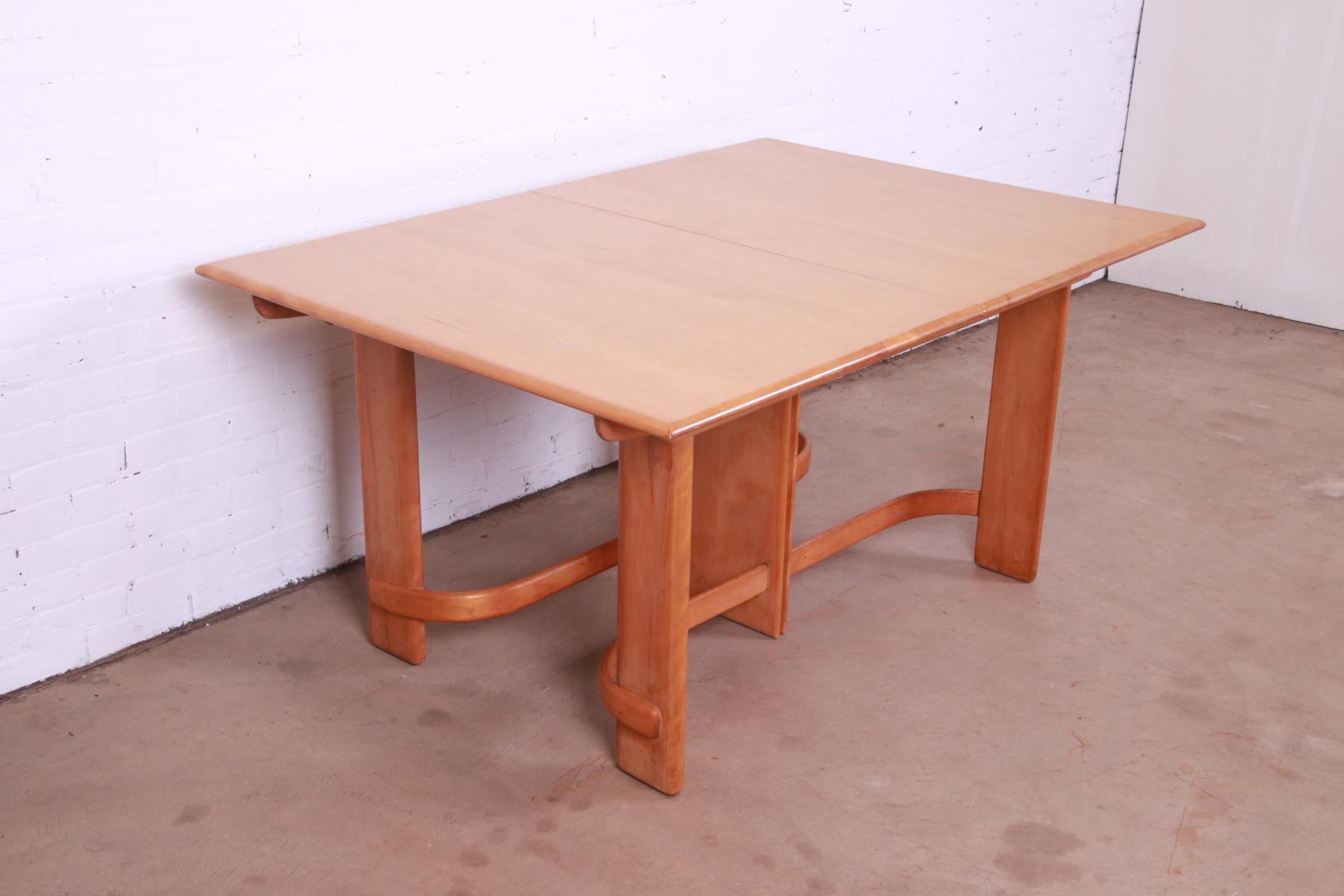 Gilbert Rohde for Heywood Wakefield Art Deco Maple Dining Table, 1930s 8