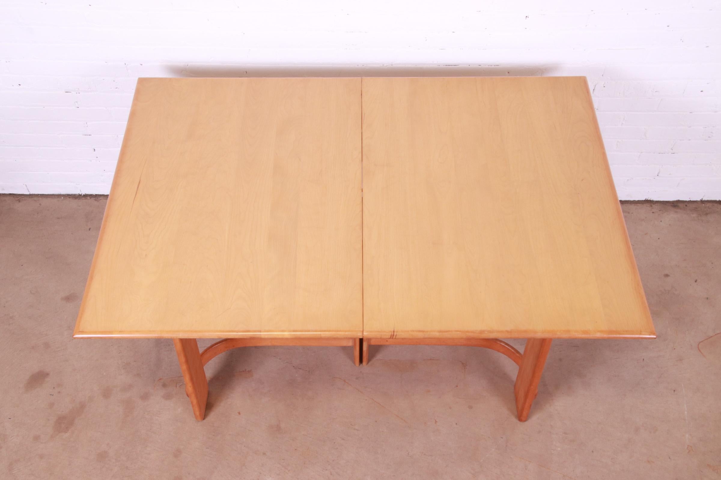 Gilbert Rohde for Heywood Wakefield Art Deco Maple Dining Table, 1930s 10