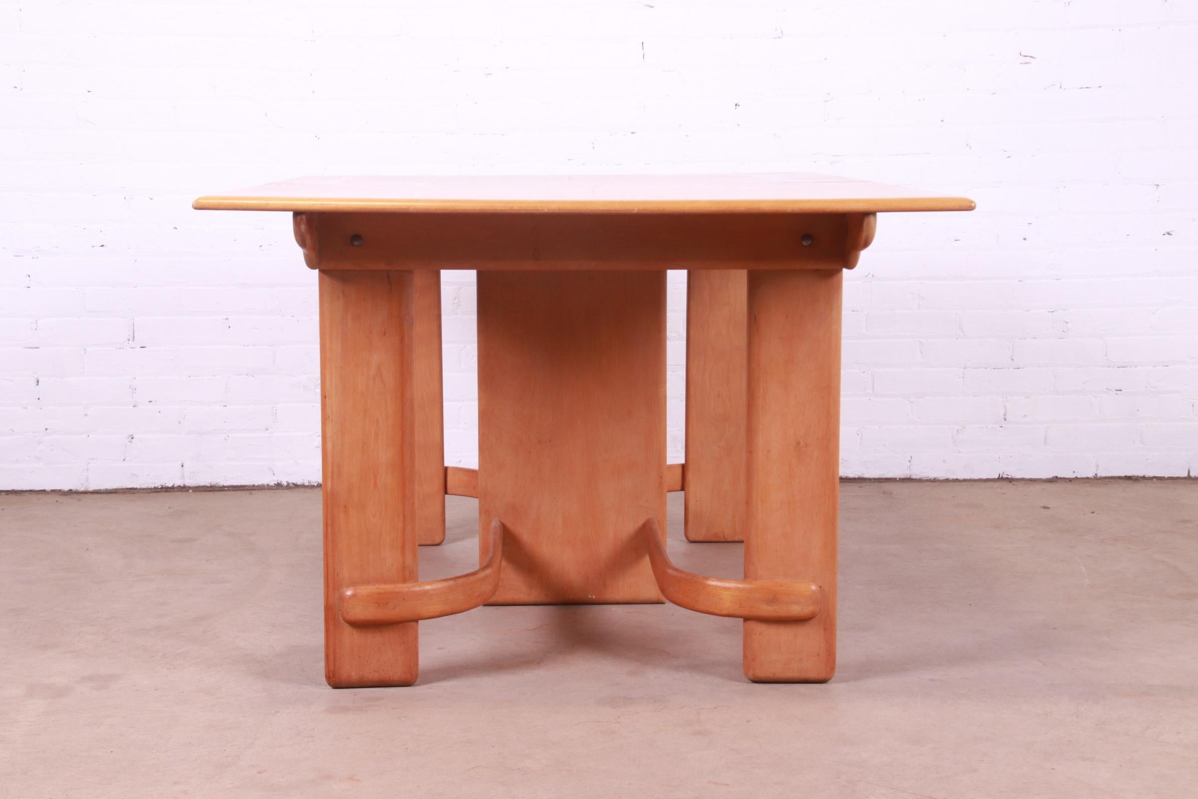 Gilbert Rohde for Heywood Wakefield Art Deco Maple Dining Table, 1930s 11