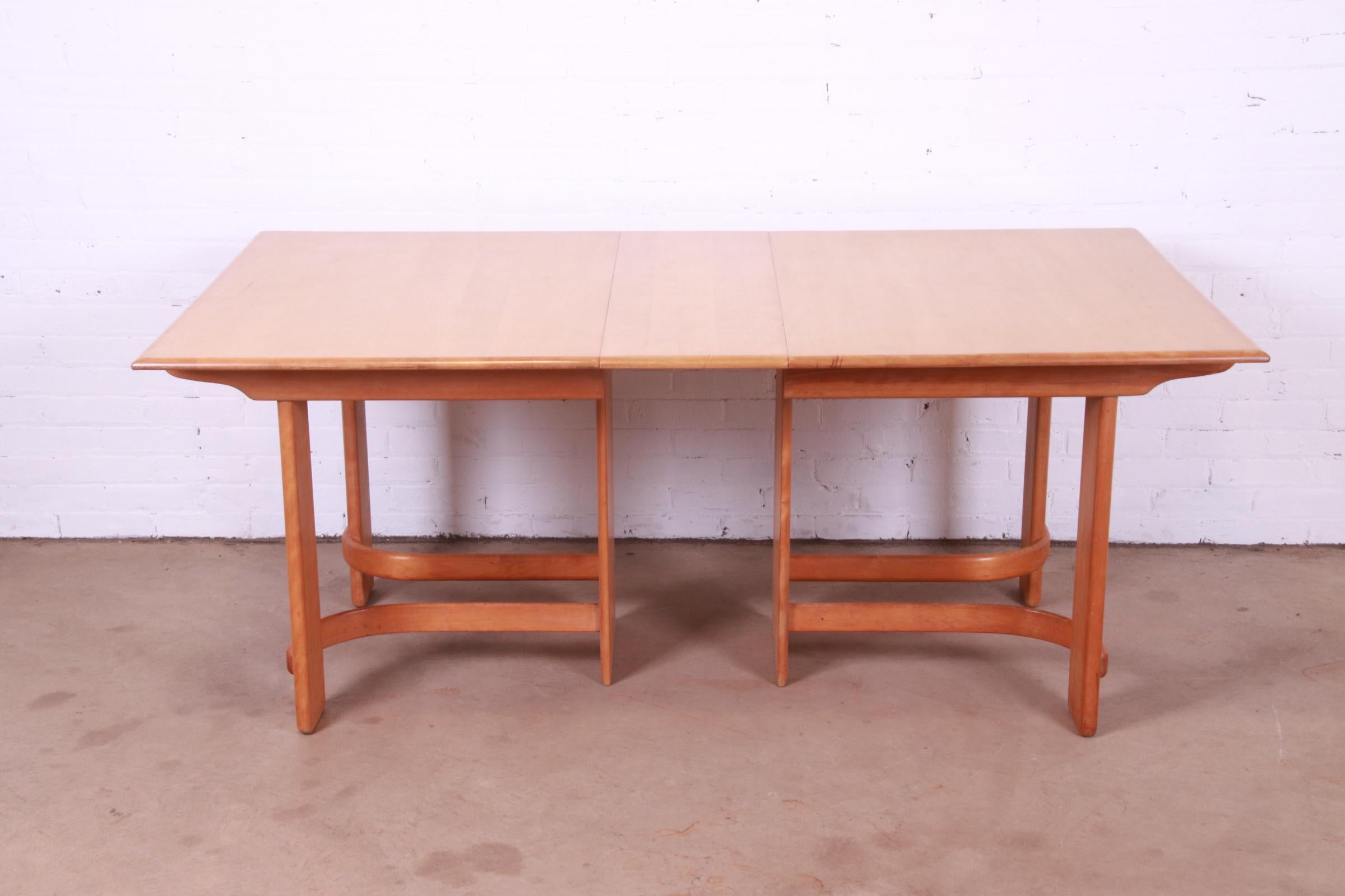 American Gilbert Rohde for Heywood Wakefield Art Deco Maple Dining Table, 1930s