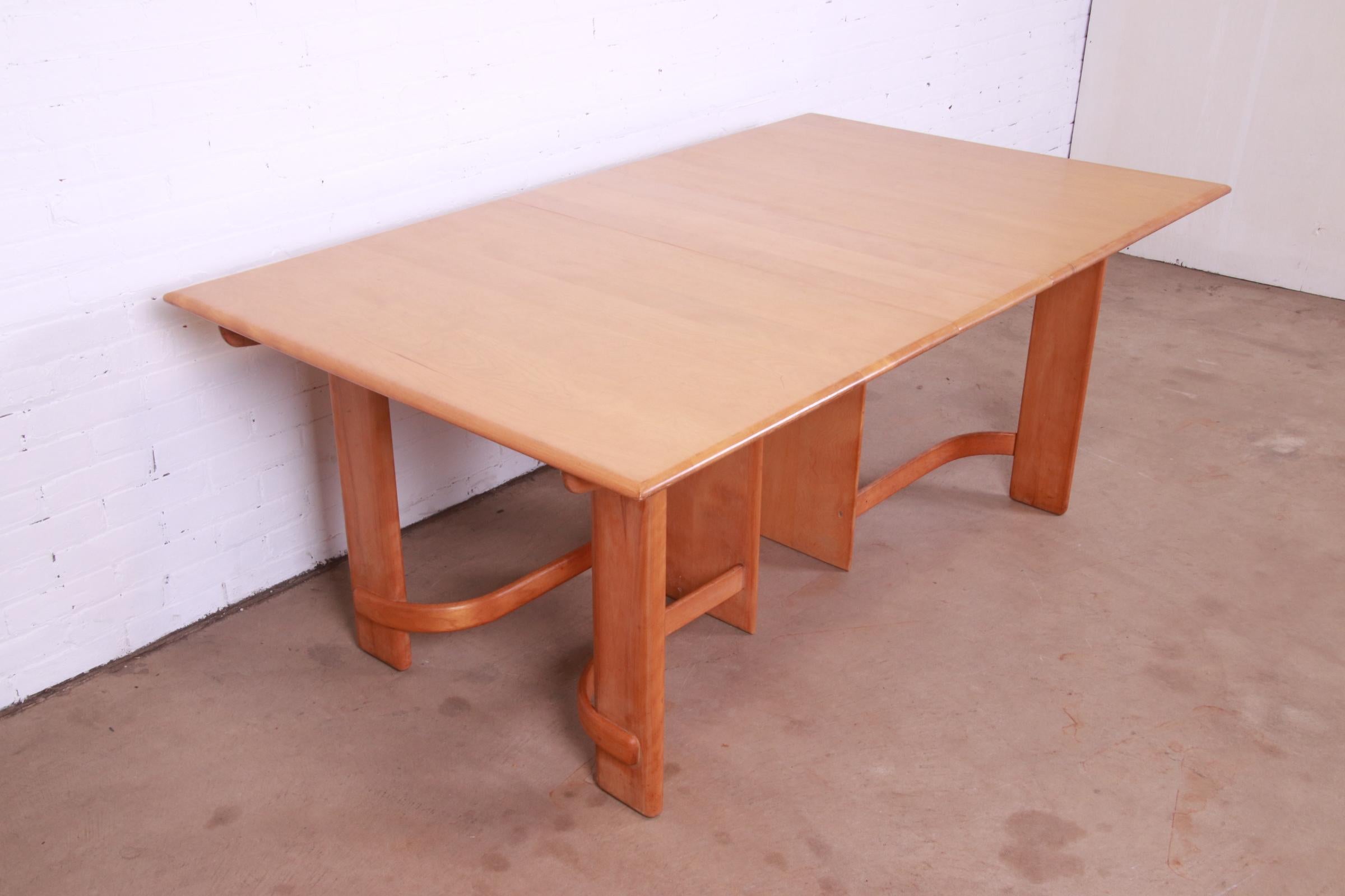 Gilbert Rohde for Heywood Wakefield Art Deco Maple Dining Table, 1930s 1