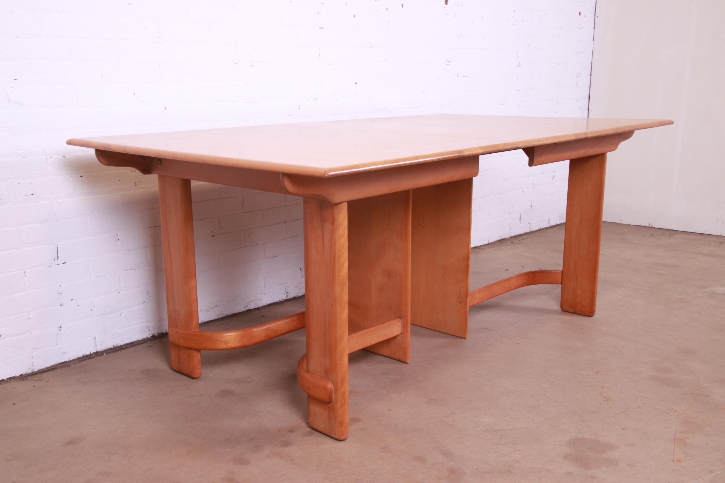 Gilbert Rohde for Heywood Wakefield Art Deco Maple Dining Table, 1930s 2