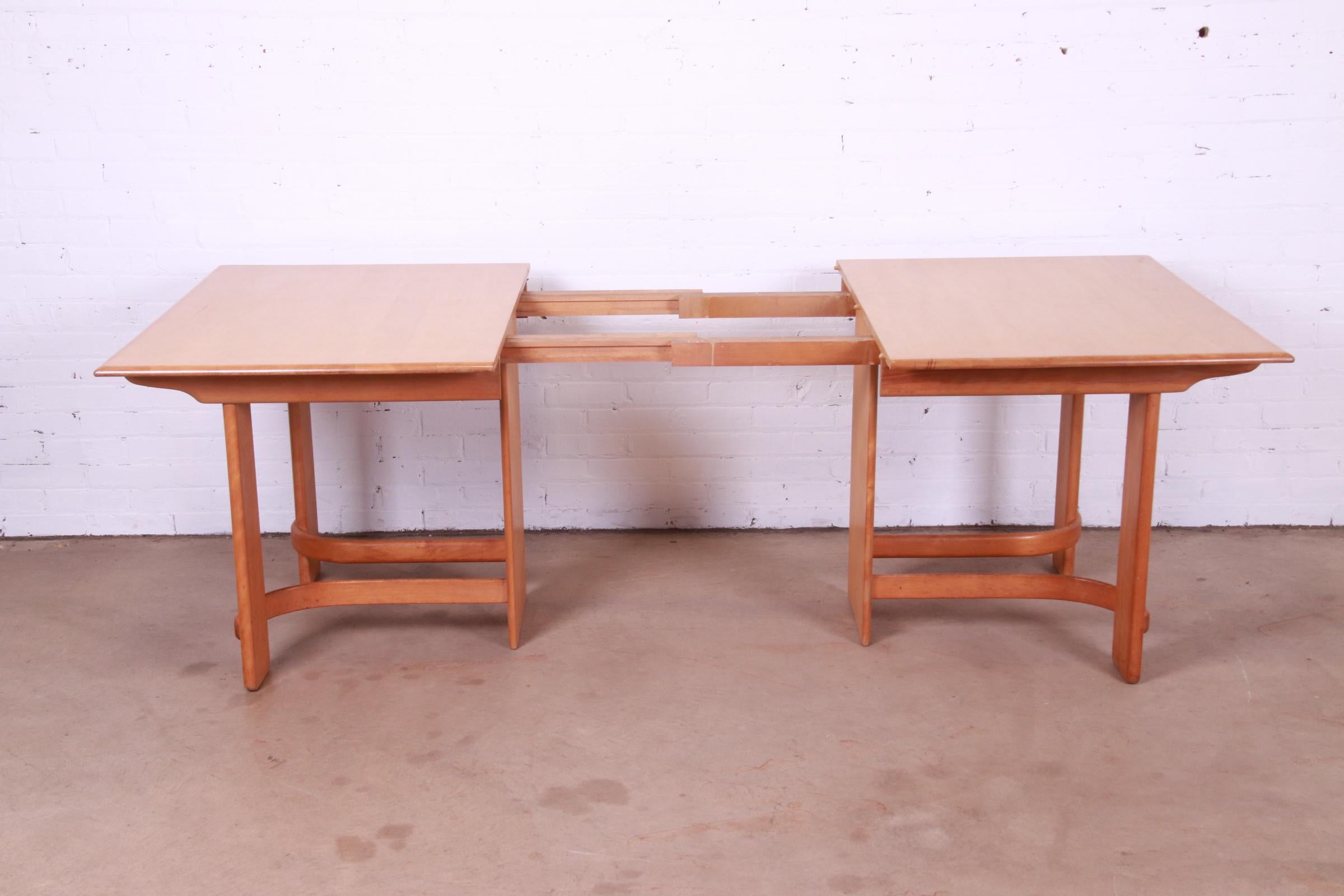 Gilbert Rohde for Heywood Wakefield Art Deco Maple Dining Table, 1930s 3