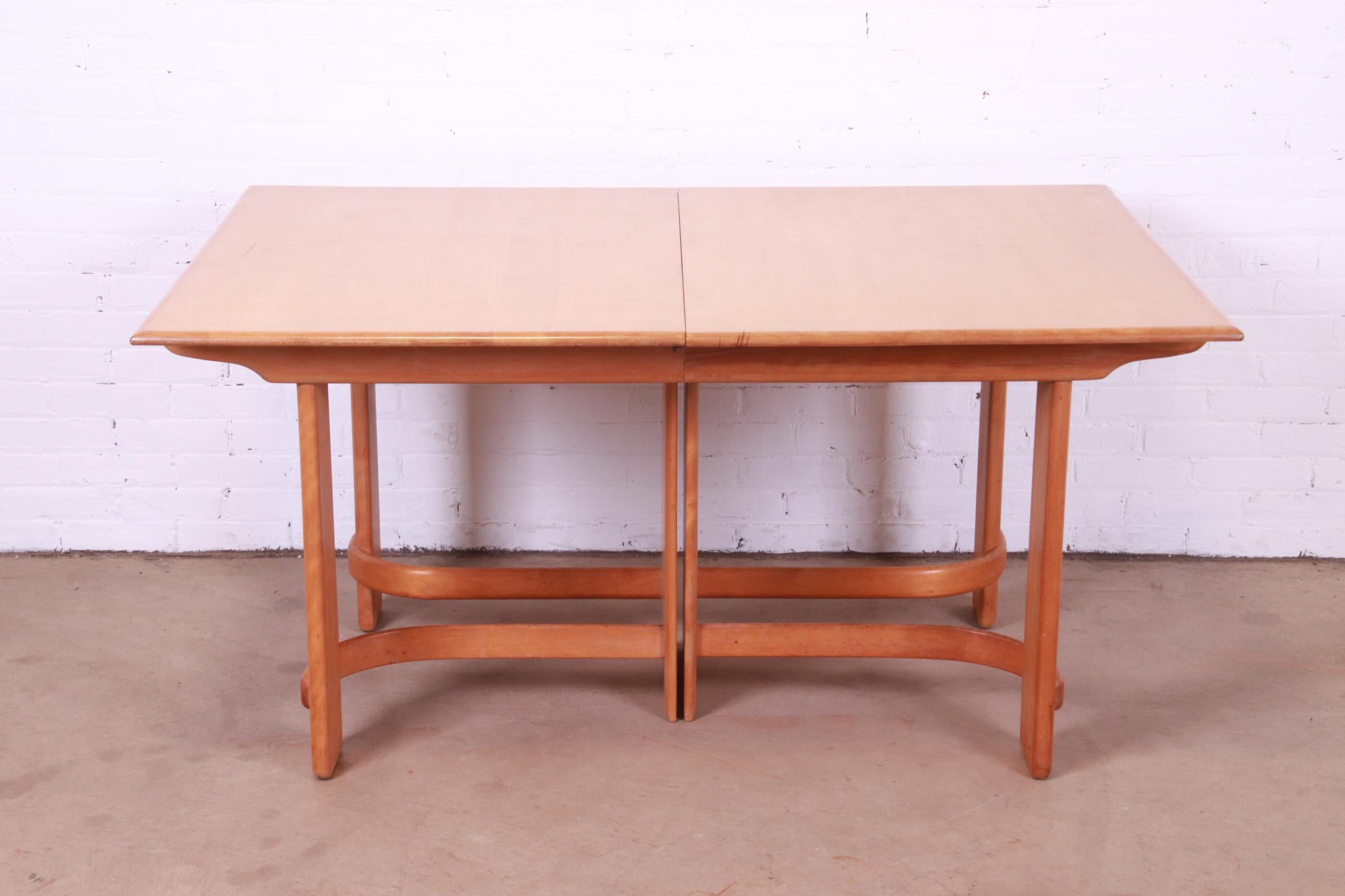 Gilbert Rohde for Heywood Wakefield Art Deco Maple Dining Table, 1930s 4