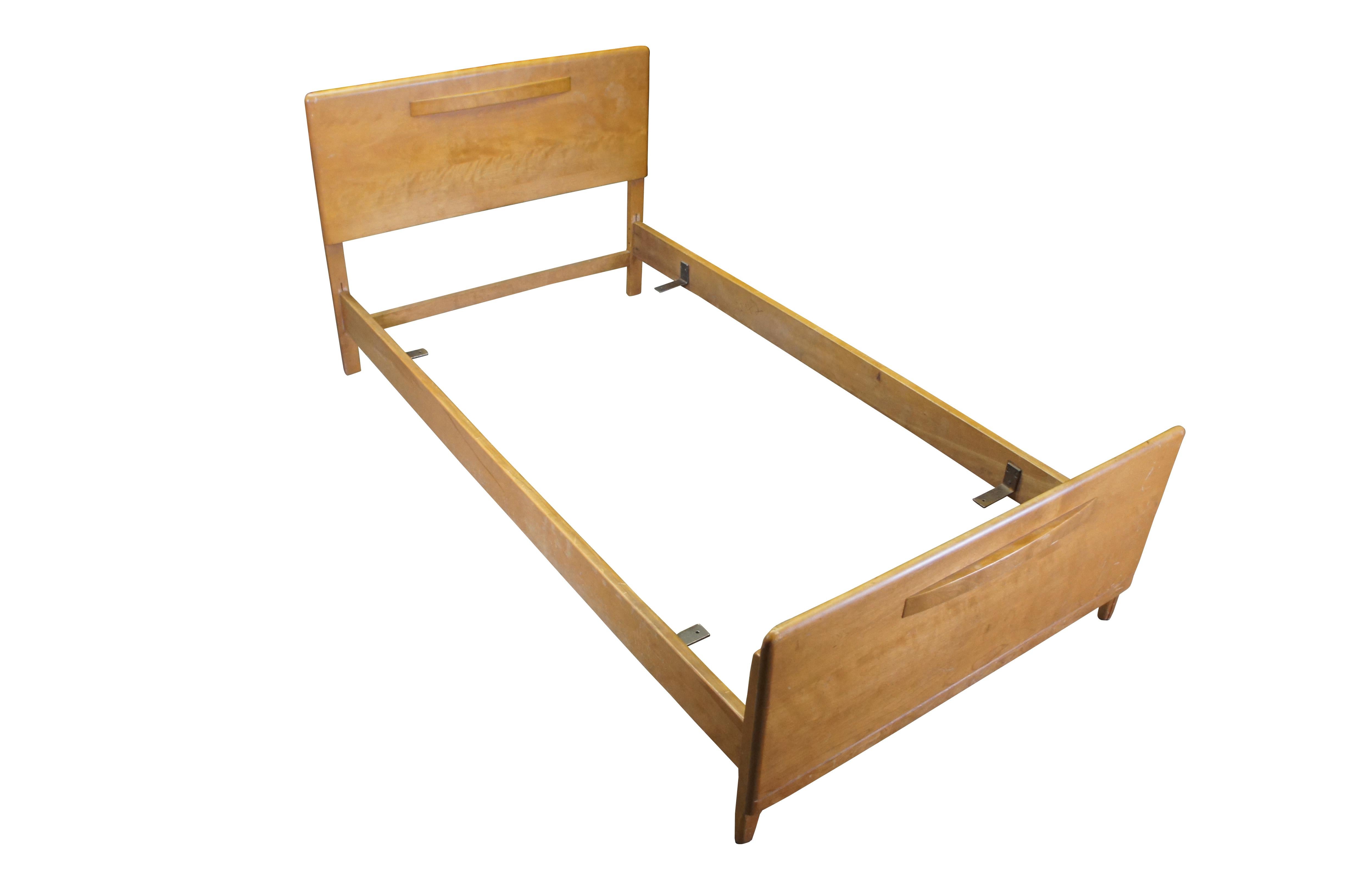 Mid-Century Modern Leo Jiranek Heywood Wakefield Mid Century Modern Maple Twin Bed Frame