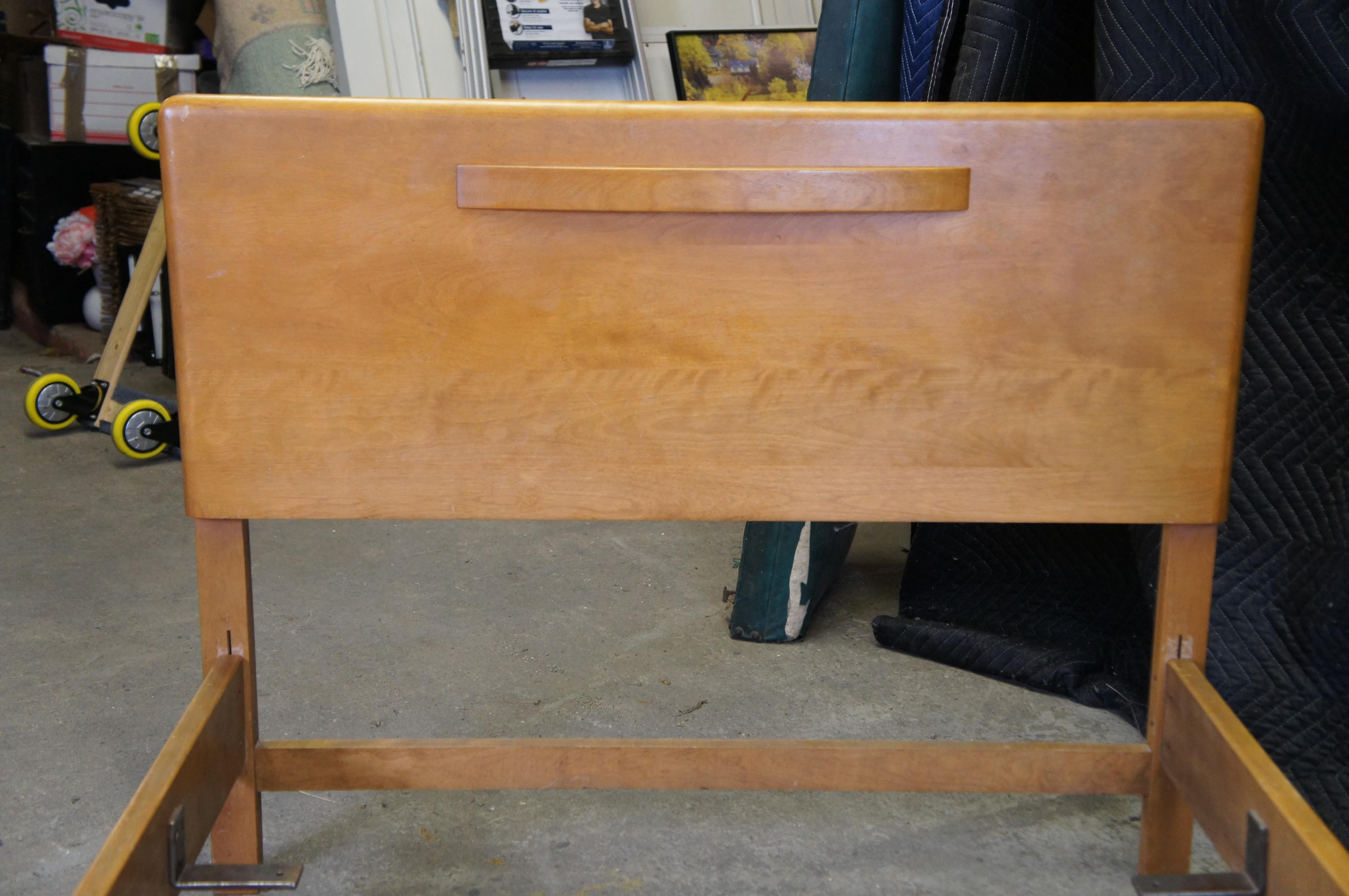 Leo Jiranek Heywood Wakefield Mid Century Modern Maple Twin Bed Frame 1