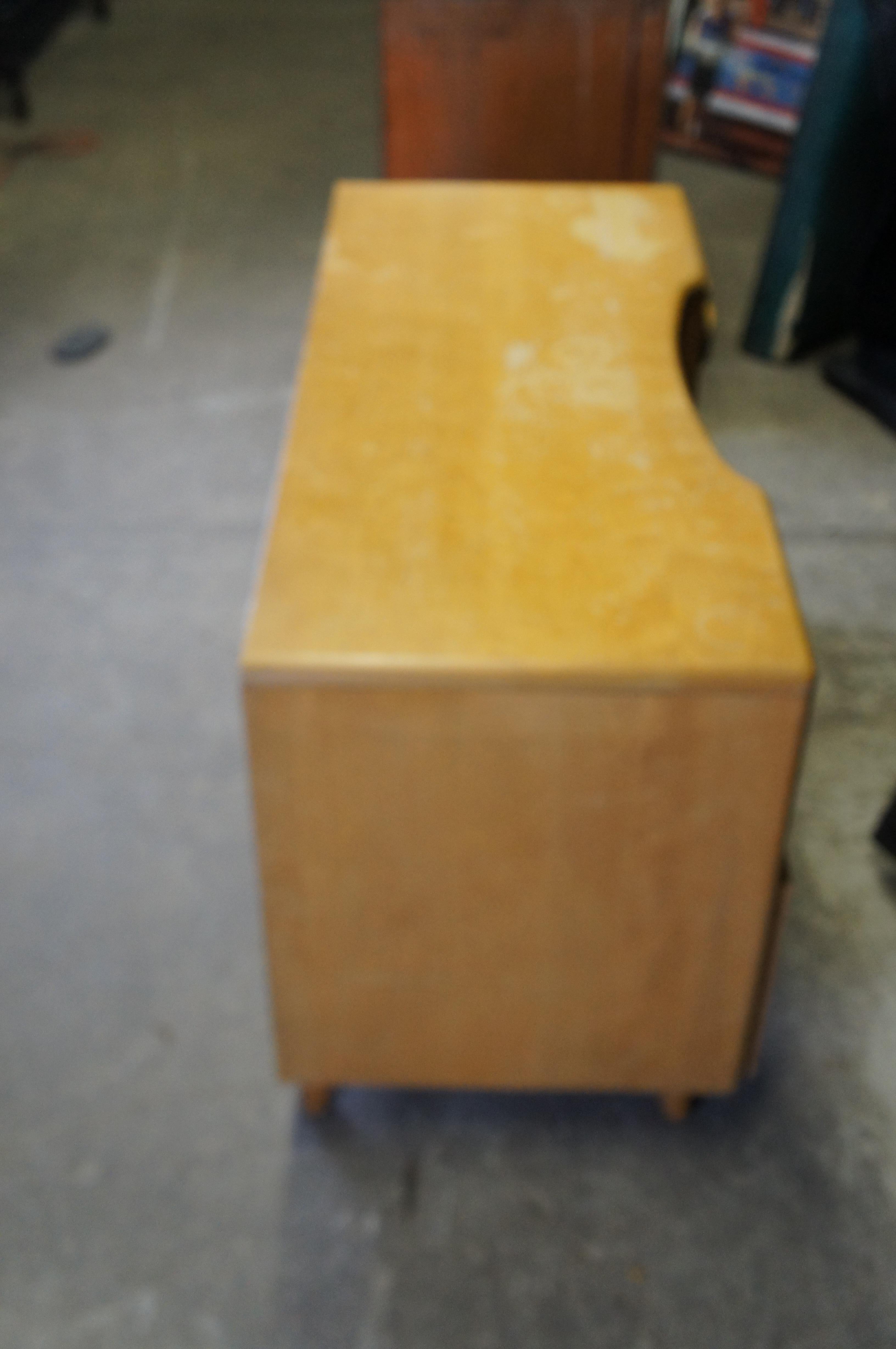 Leo Jiranek Heywood Wakefield Modern Maple Mirrored Kneehole Vanity Desk 7
