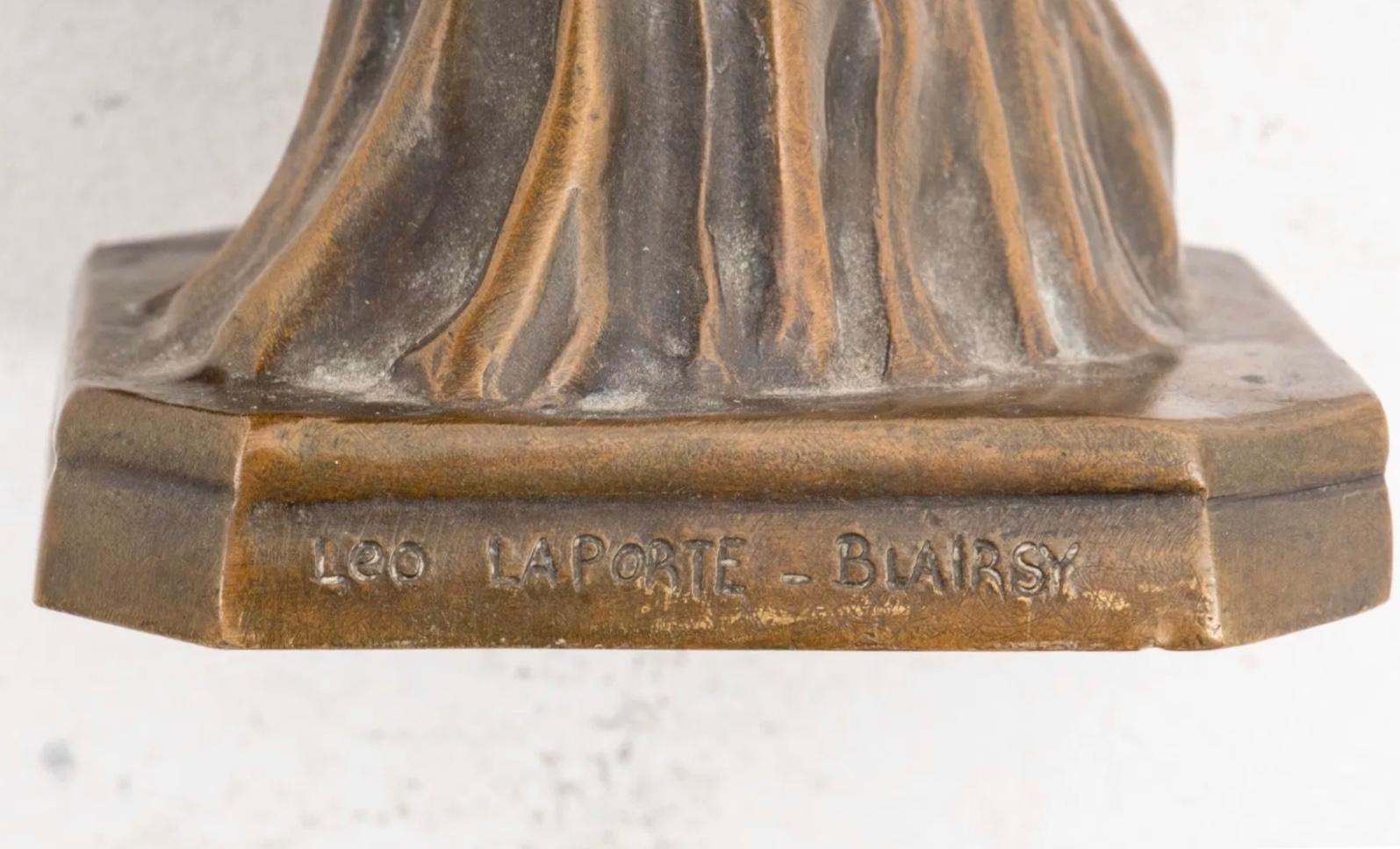 Leo Laporte Blairsy Art Nouveau Bronze Table Lamp For Sale 11