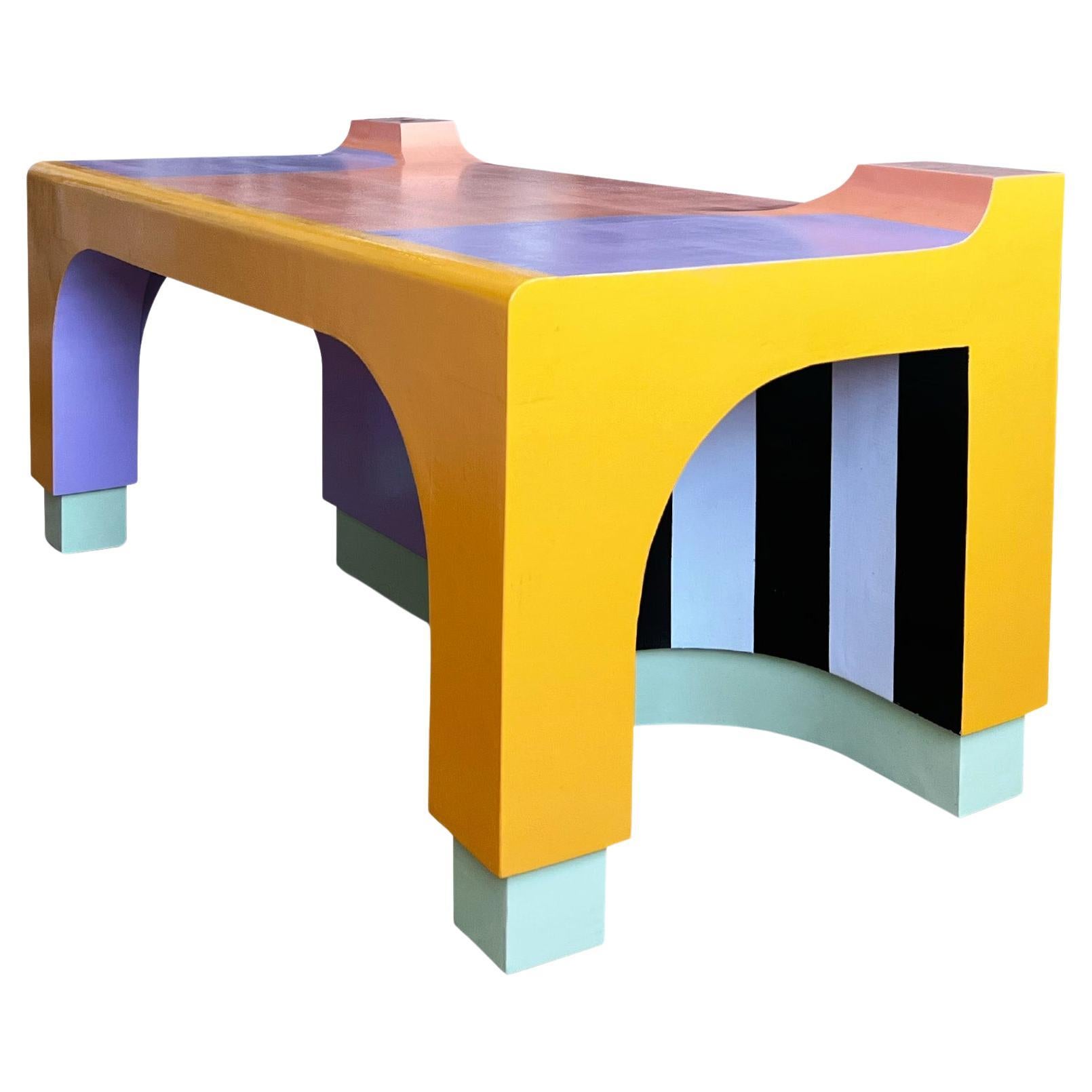 Leo, Limited Edition Contemporary Yellow Bench For Sale