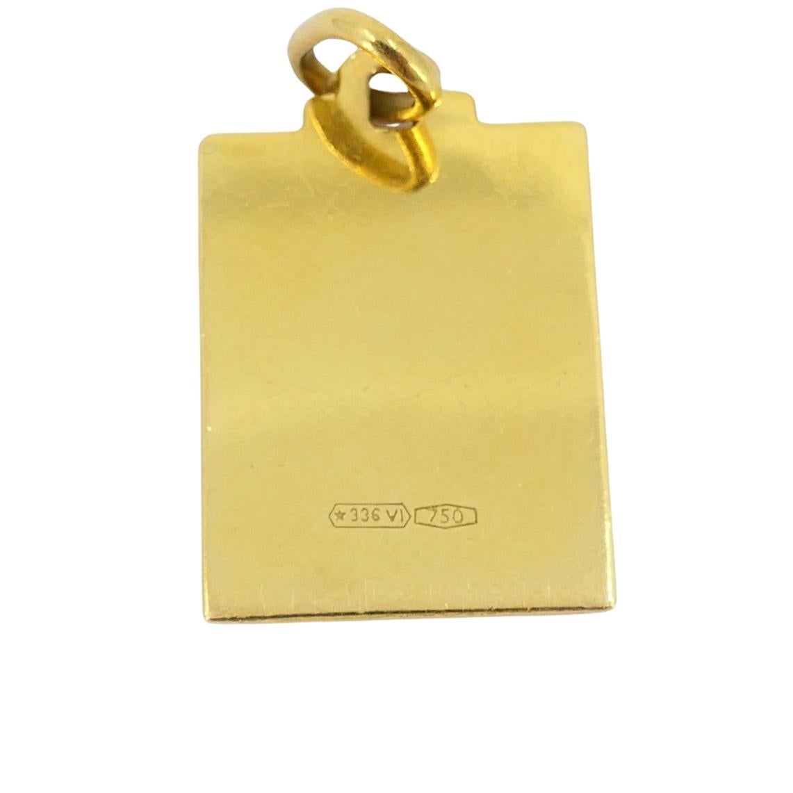 Women's or Men's Leo Lion 18k Gold Charm Vintage Pendant For Sale