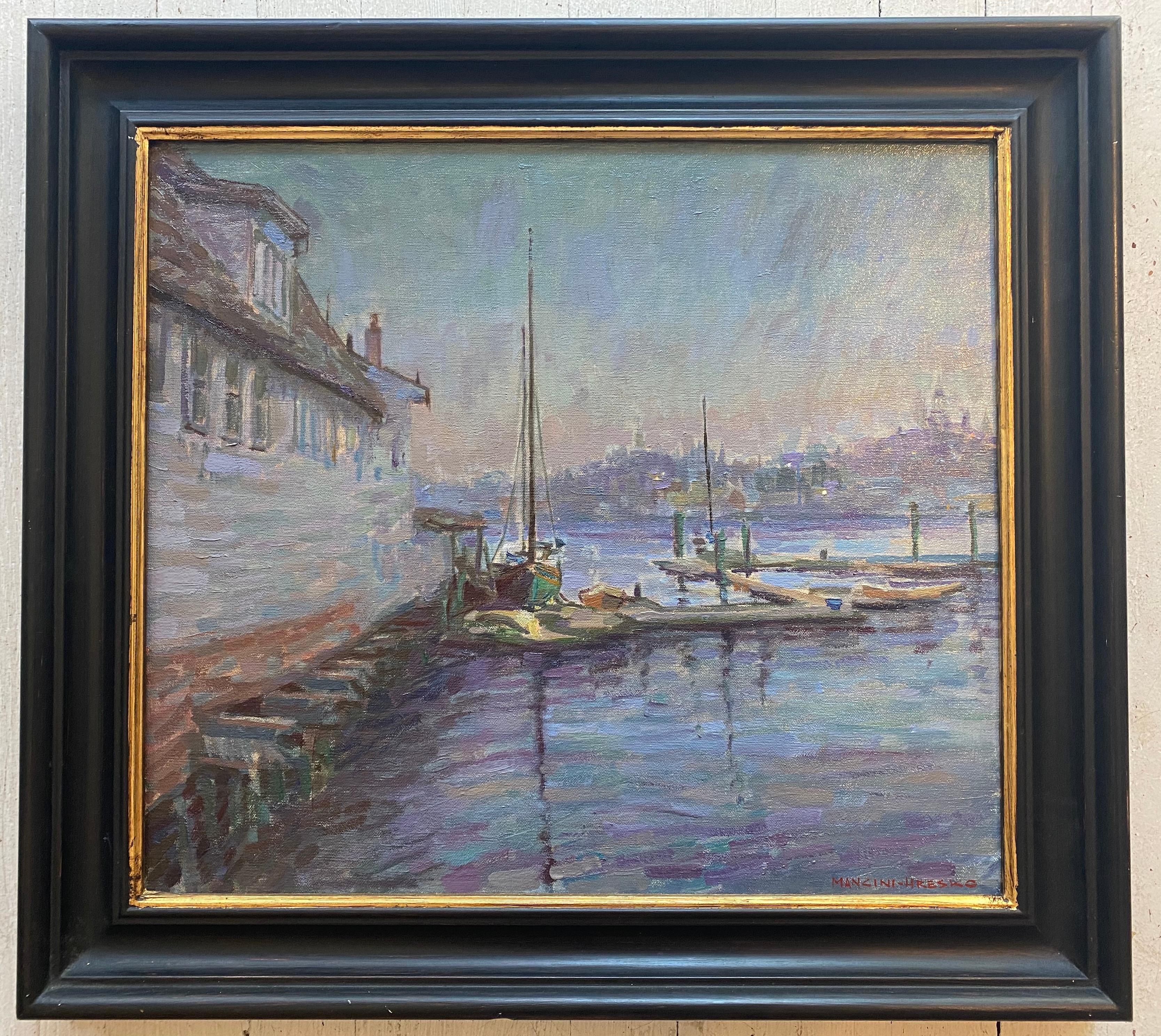 Gloucester Twilight - Painting by Leo Mancini-Hresko