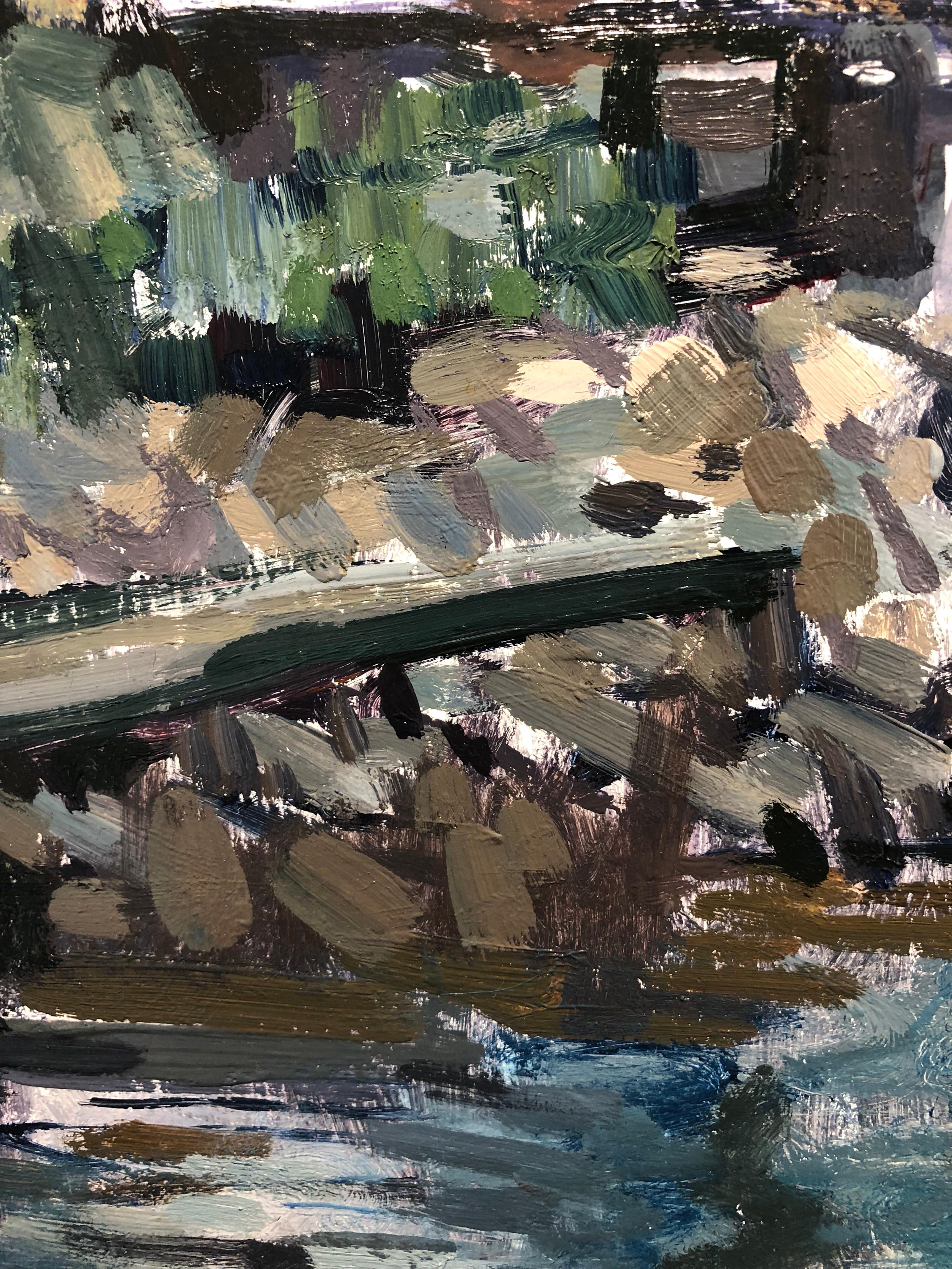 Lobster Dock, Stonington - Painting by Leo Mancini-Hresko