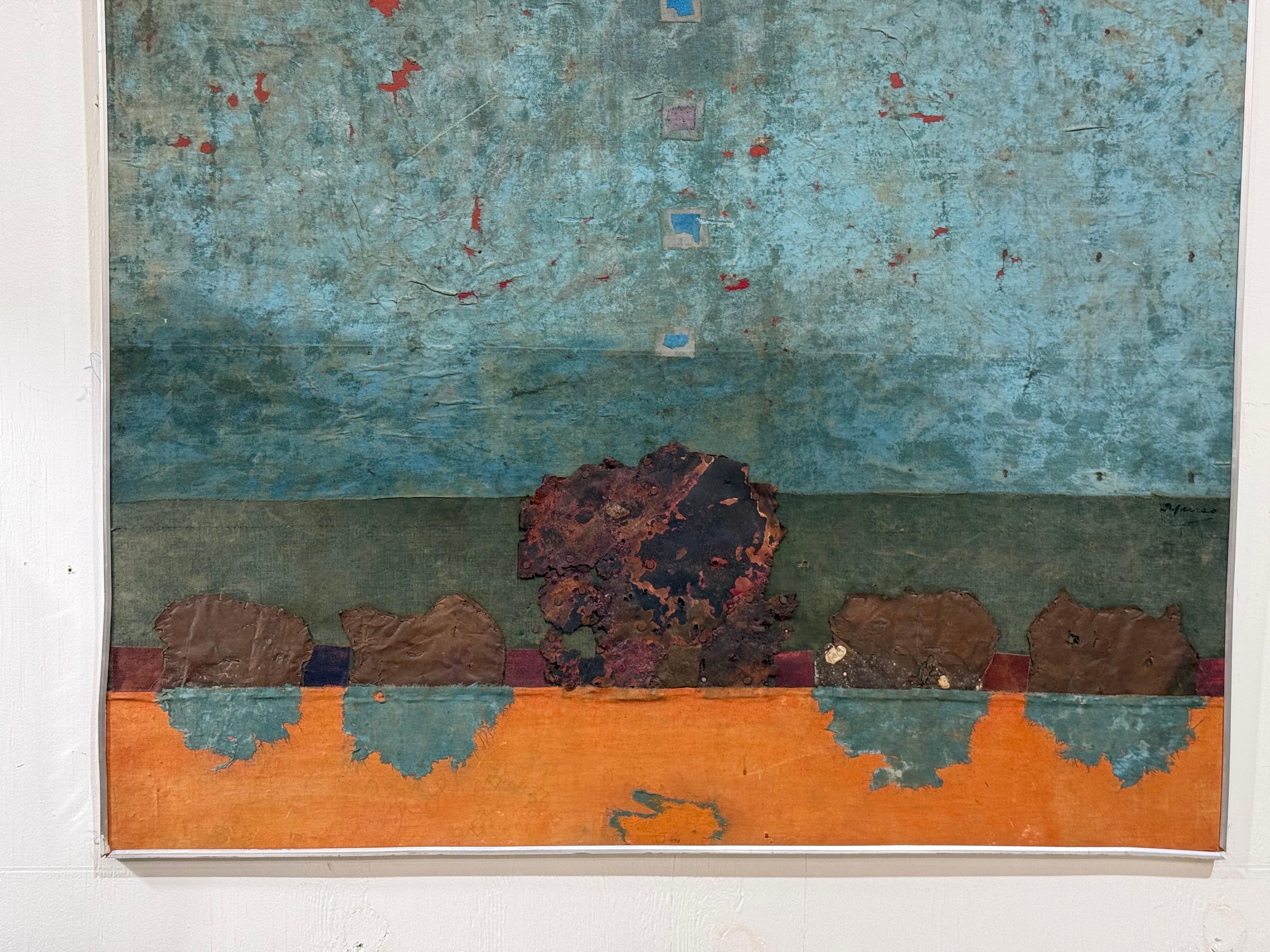 Leo Manso - Arte astratta del Medioevo - Composizione di collage a tecnica mista in vendita 5