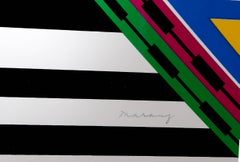 Stacatto, serigrafia astratta geometrica di Leo Maranz