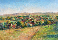 Dans les champs - Neo Impressionist Riverscape Oil by Leo Marie Gausson