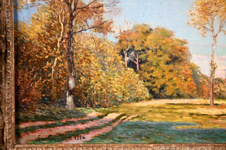 Landscape - French Impressionist Oil, Autumn Landscape by Leo Marie Gausson For Sale 1