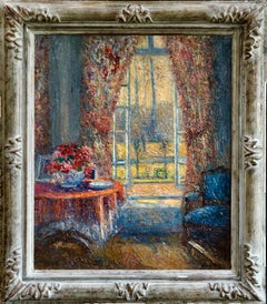 Le Salon de Gausson - Huile du 19ème siècle:: Vue de l'intérieur par Leo Gausson