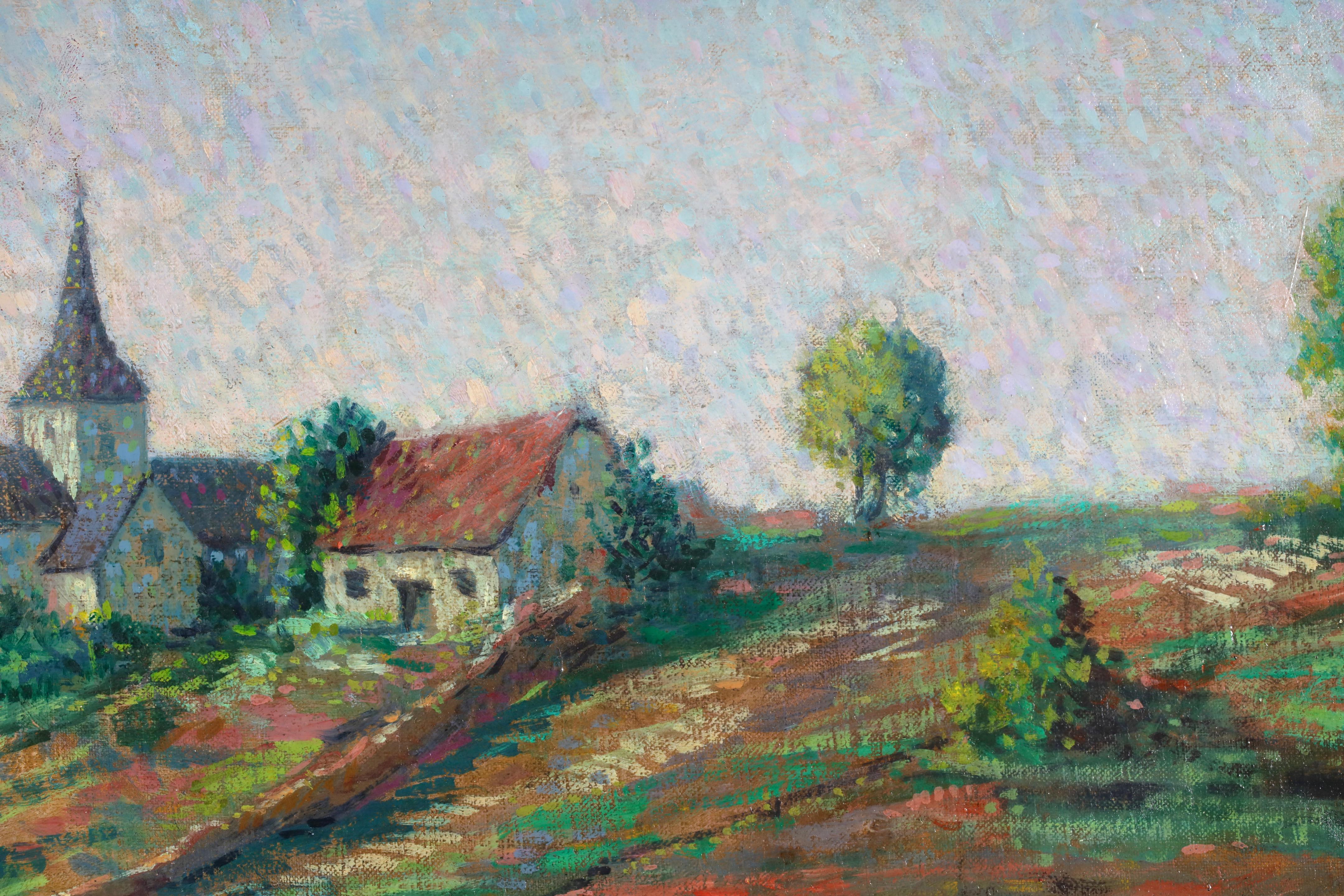 Triel-sur-Seine - Paysage néo-impressionniste peint à l'huile par Léo Marie Gausson en vente 9
