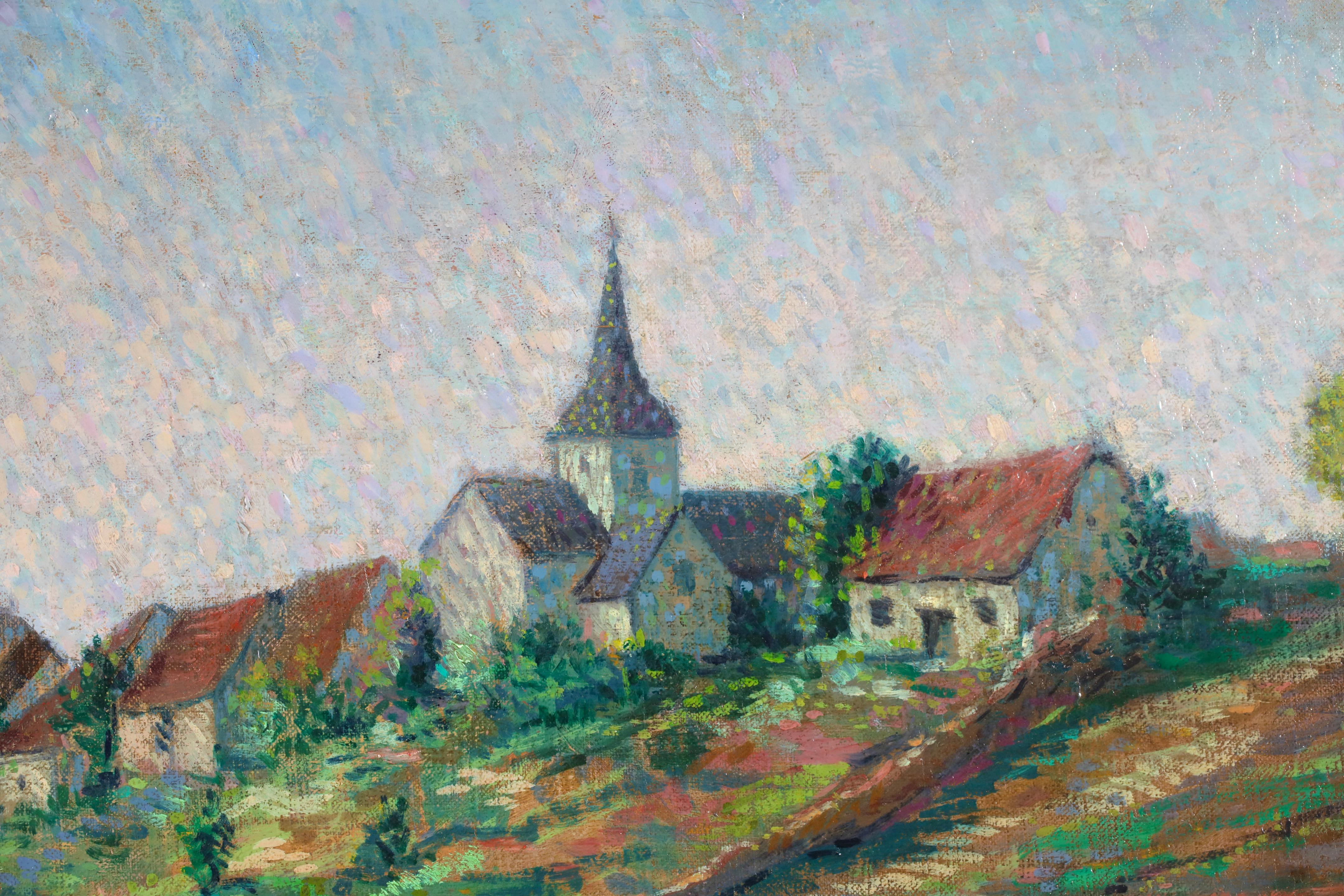 Triel-sur-Seine - Paysage néo-impressionniste peint à l'huile par Léo Marie Gausson en vente 10