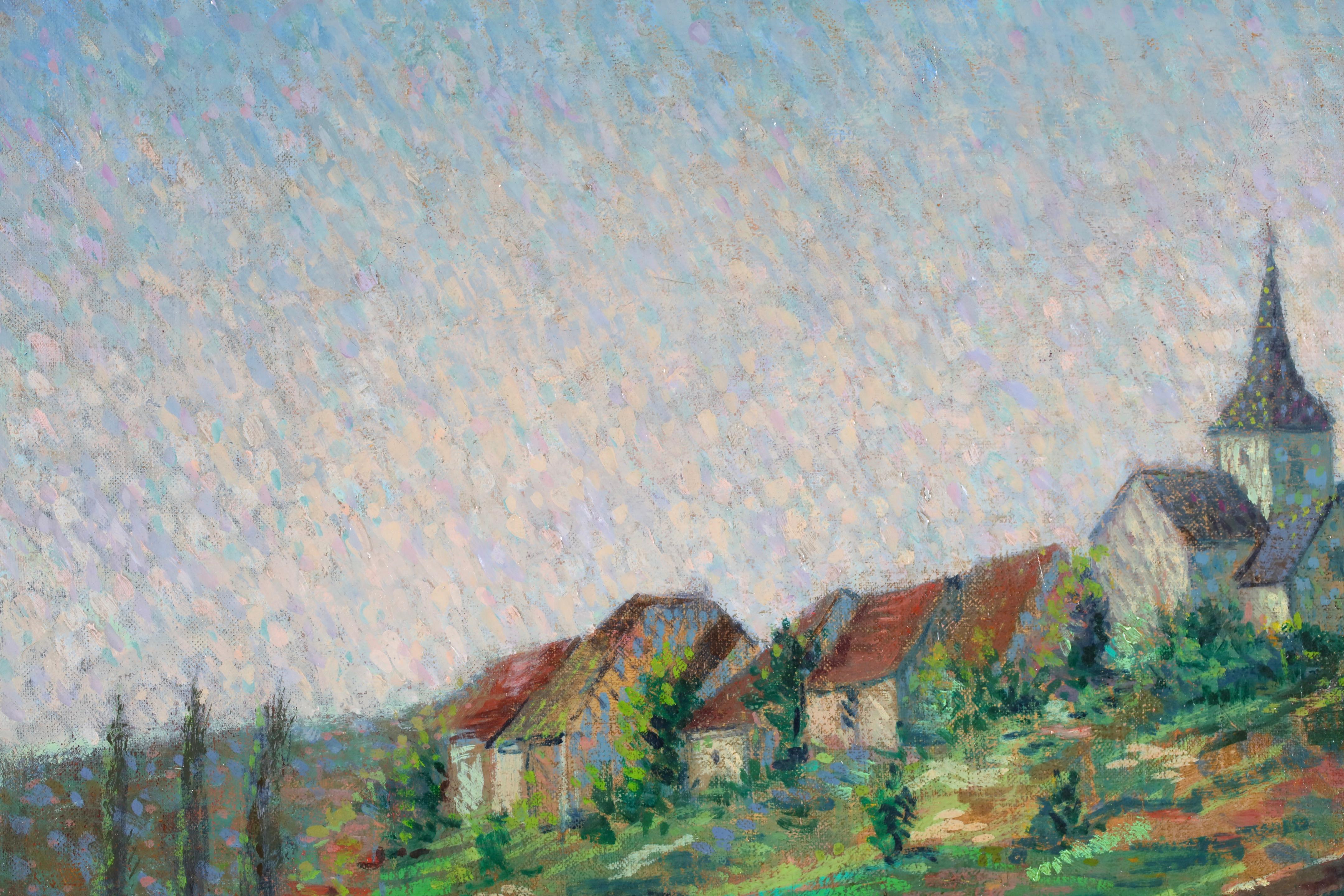 Triel-sur-Seine - Paysage néo-impressionniste peint à l'huile par Léo Marie Gausson en vente 11