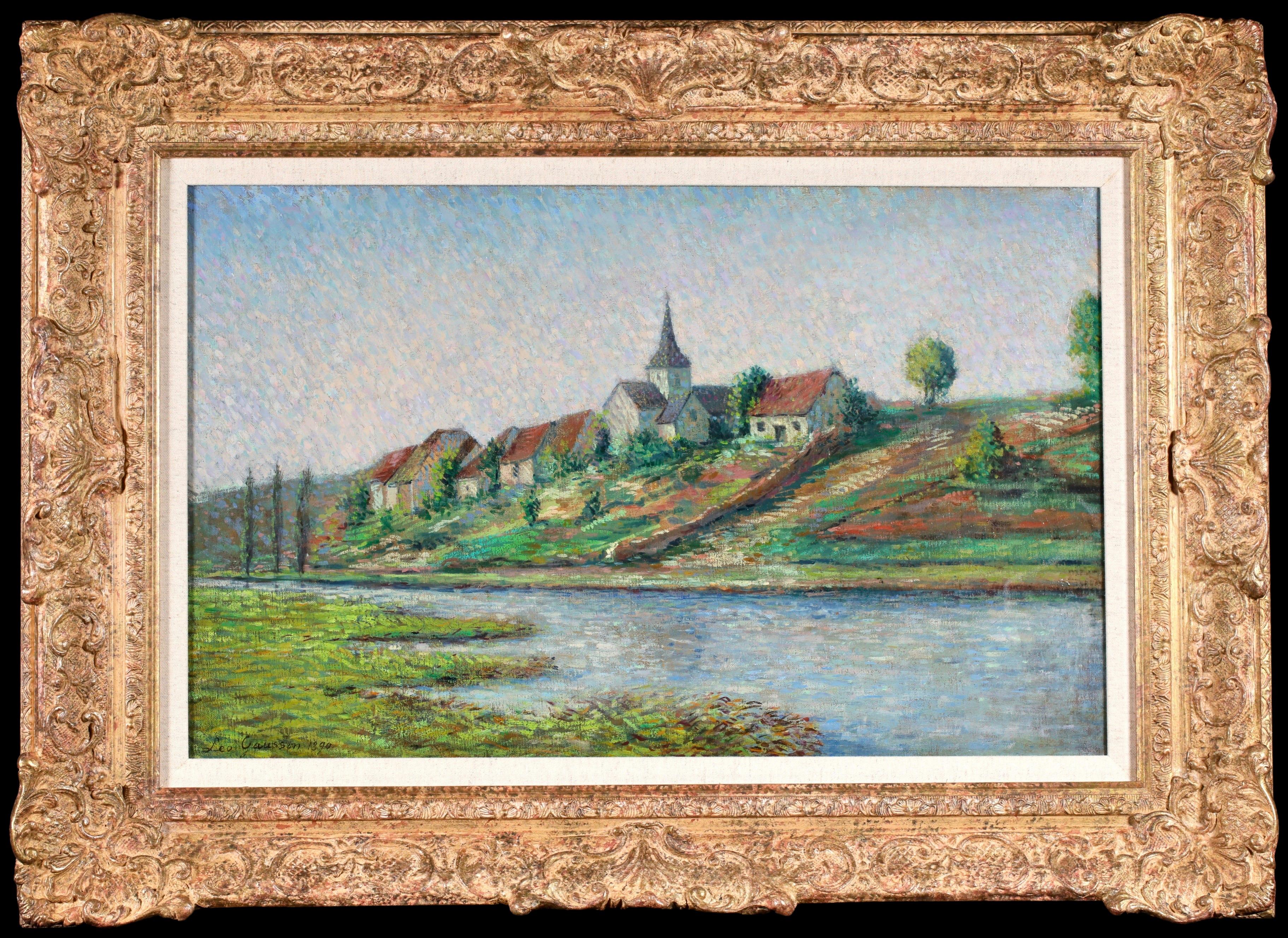 Triel-sur-Seine - Neo-impressionistische Landschaft Ölgemälde von Leo Marie Gausson
