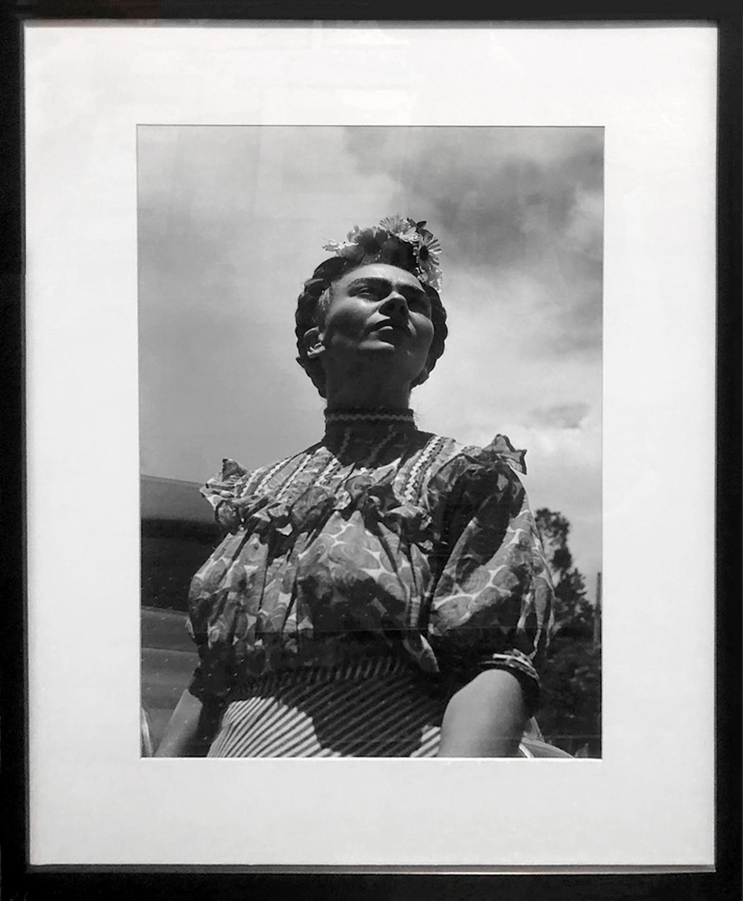 Frida Kahlo en Coyoacán, México VI. Black and white Portrait photograph. Framed - Photograph by Leo Matiz
