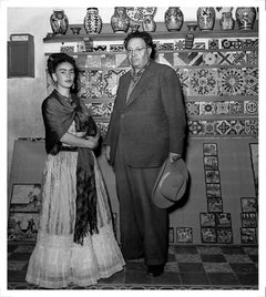 Frida Kahlo und Diego Rivera, Coyoacán, 1943. Schwarz-Weiß-Porträt