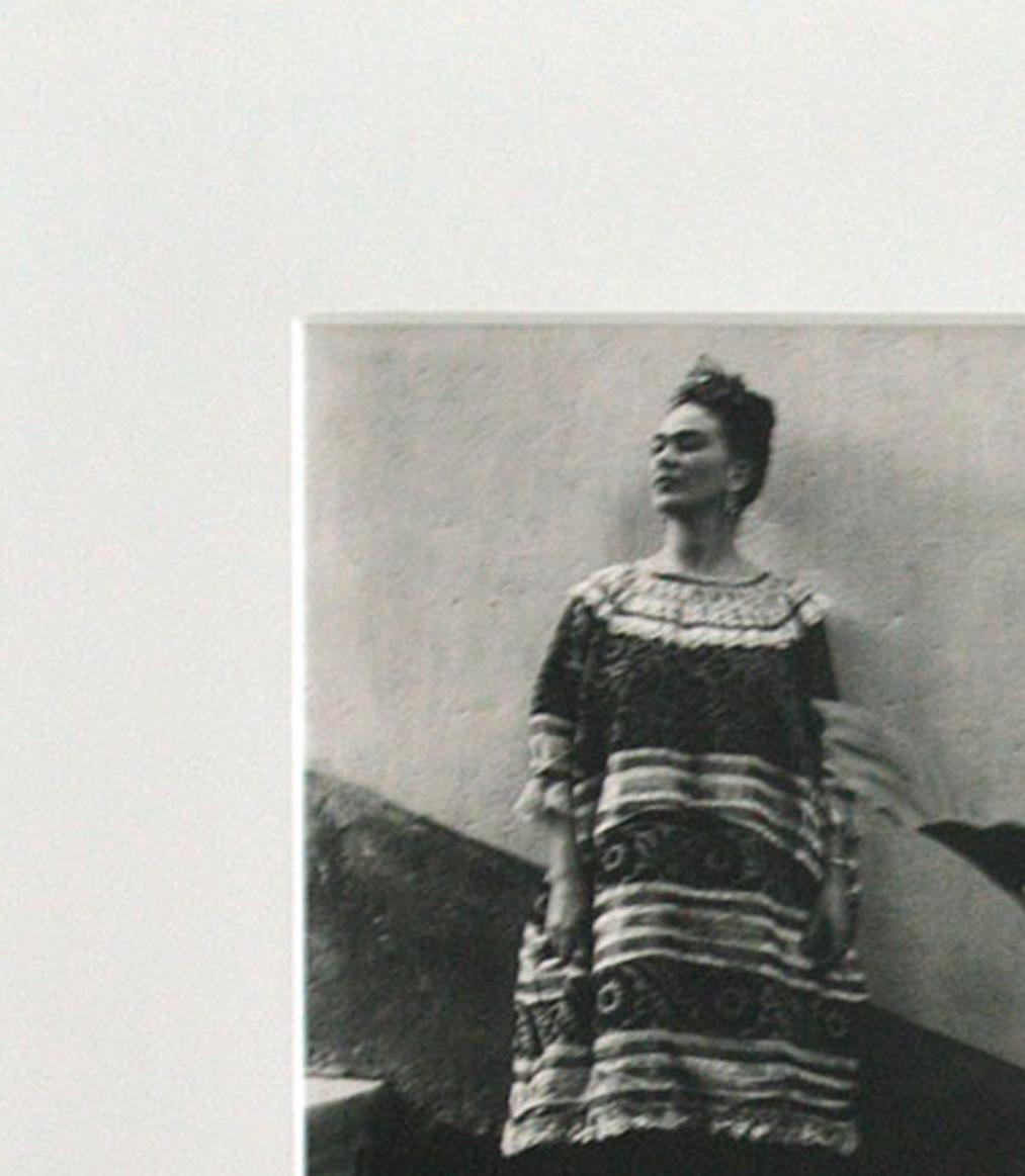 Frida Kahlo, Casa Azul Coyoacán, Mexico. Black and white portrait. Framed - Photograph by Leo Matiz