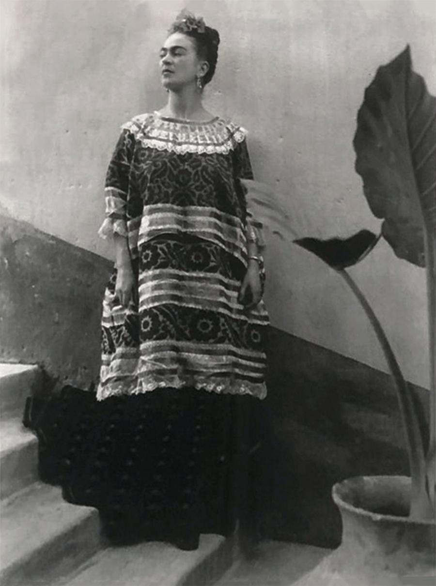 Leo Matiz Portrait Photograph - Frida Kahlo, Casa Azul Coyoacán, Mexico. Black and white portrait. Framed
