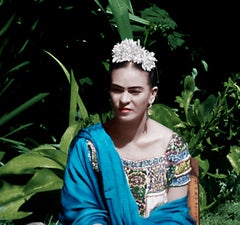 Frida Kahlo in the Blue House, Coyoacán, Mexico. 1943. Color Portrait