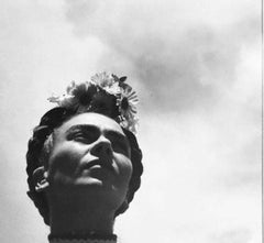 Frida Kahlo in Coyoacán, Mexico. Black and white Portrait photograph
