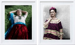 Frida Kahlo im Blauen Haus, Coyoacán, Diptychon. Von der  Frida Khalo Serie