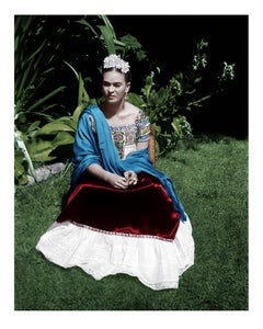 Frida Kahlo dans la Maison bleue, Coyoacán, Mexique. 1943. Portrait en couleur