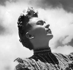 Frida with the car, Coyoacan, 1941. Black and White Portrait
