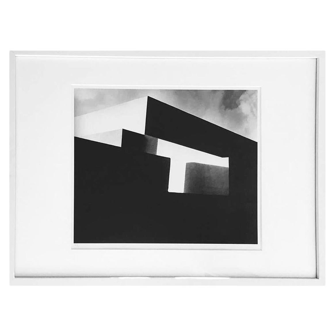 Staring into Space, Mondrian. Black and white architectural landscape photograph - Photograph by Leo Matiz