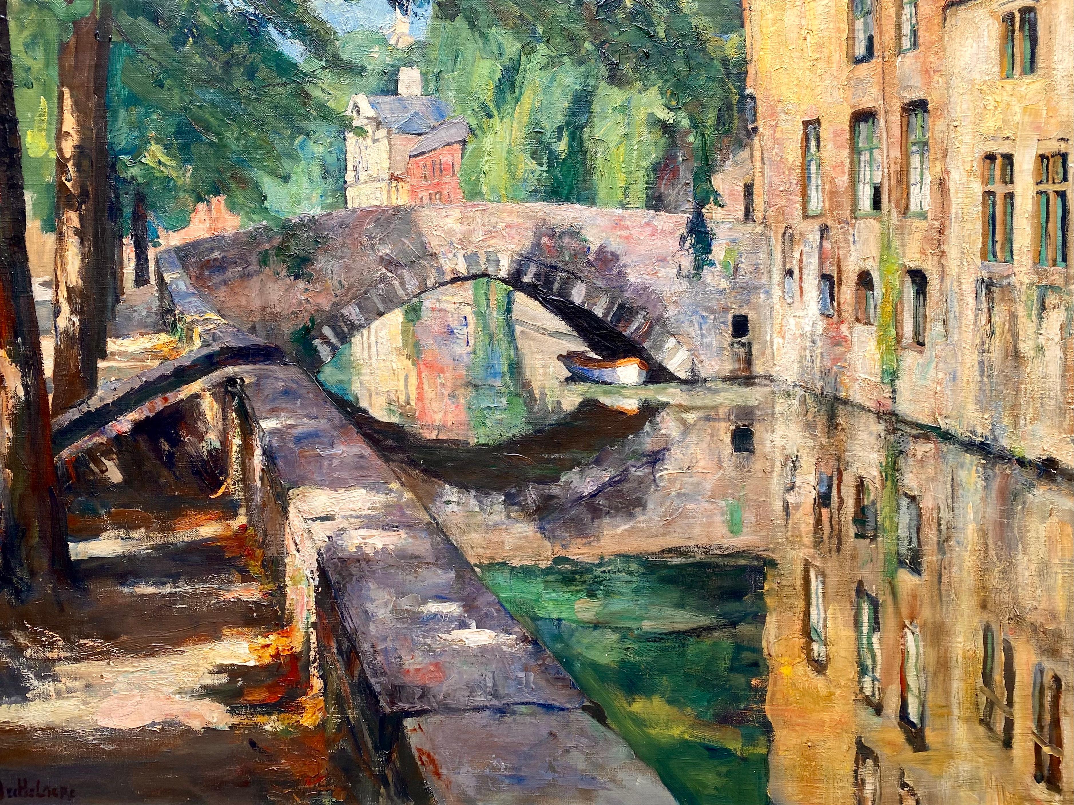 'A View of Bruges – The Meebridge' by Leo Mechelaere, 1880 – 1964, Belgian For Sale 2